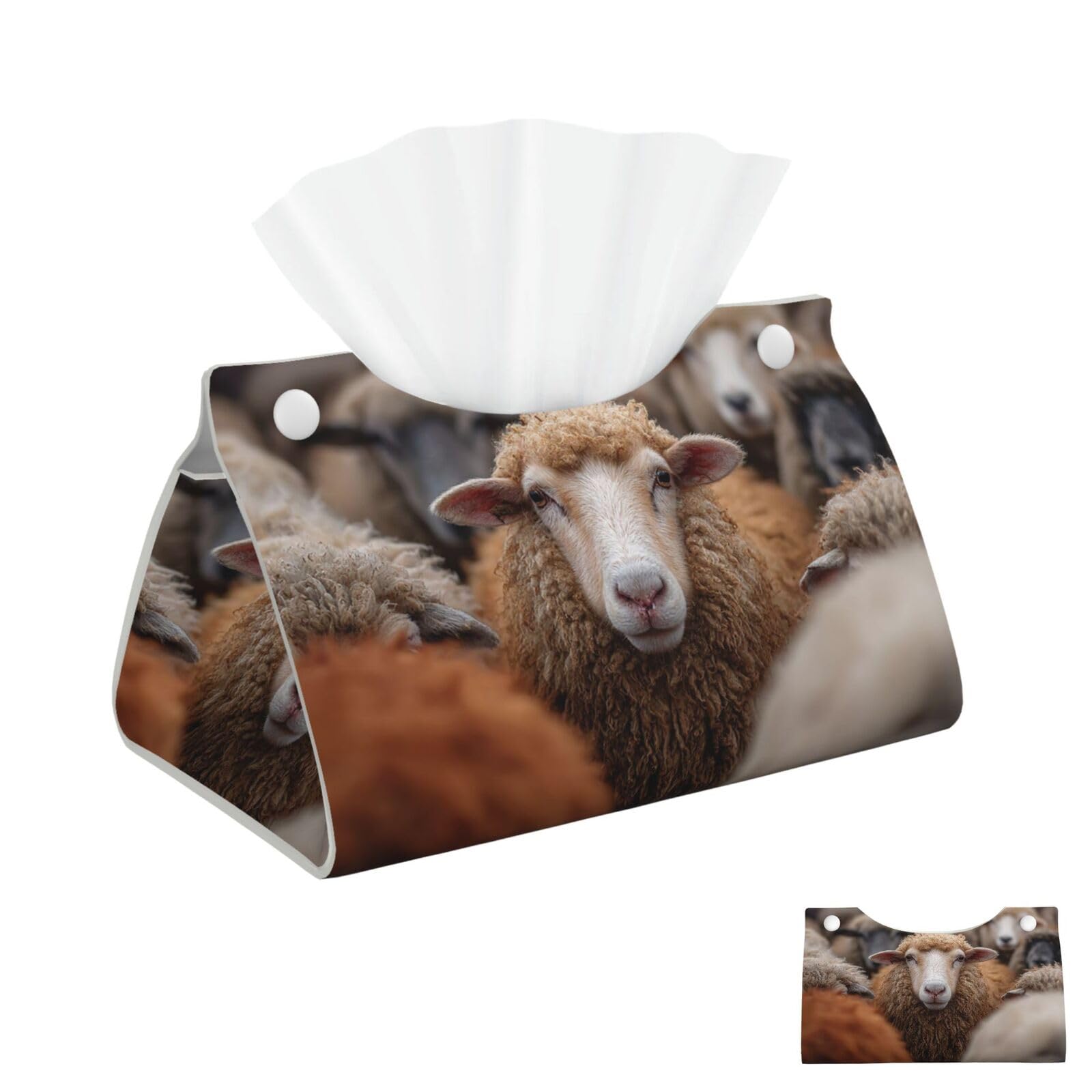 Many Sheep Tissue Box Cover Square Cube Boxes