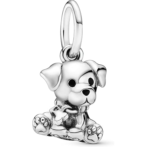 PANDORA Labrador Puppy, Black Enamel