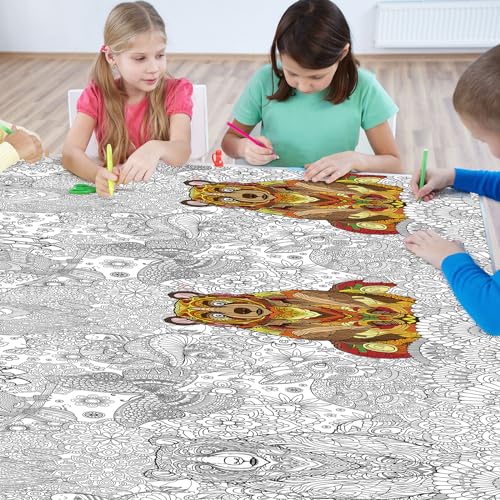 Sayglossy LED-SAYGLOSSY-0602 3 Pcs Mandala Coloring Tablecloth 54 X 108 Inch Ocean Land Animal Drawing Poster End Of The Year Gifts thumb #4
