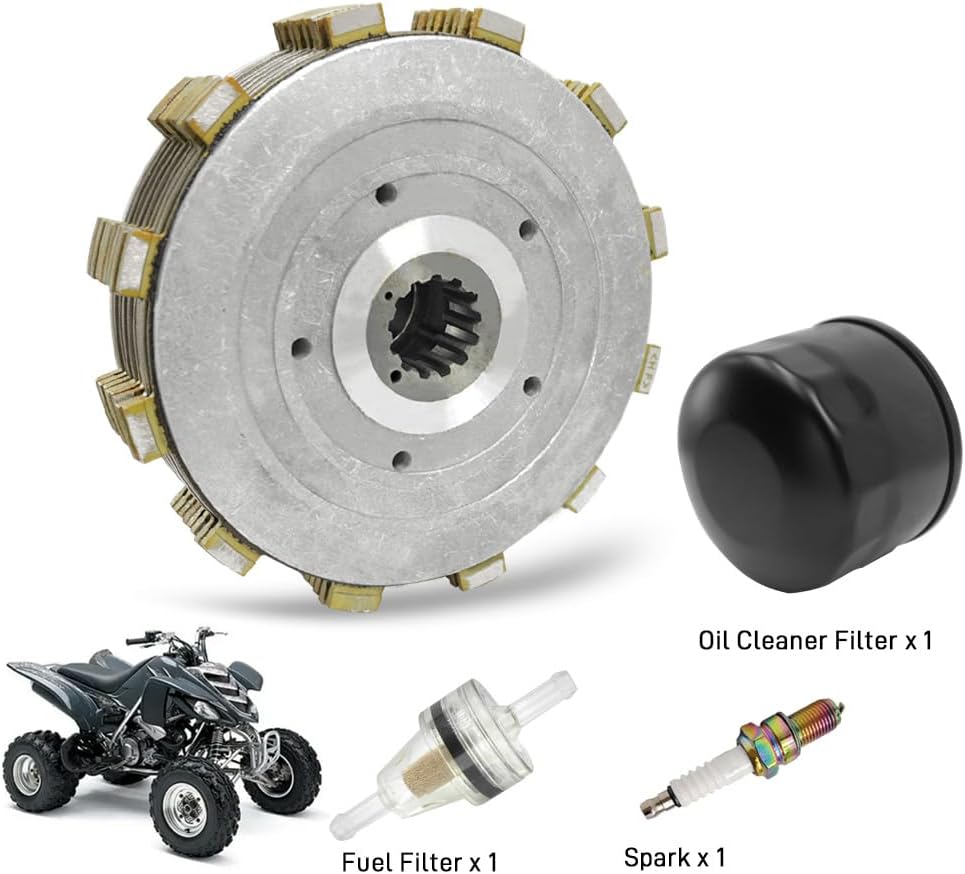 Clutch Kit & Complete Gasket Compatible with Yamaha Raptor 660 660R YFM660R 2001 2002 2003 2004 2005 OEM# 4PT-16371-00-00 3YF-16351-00-00