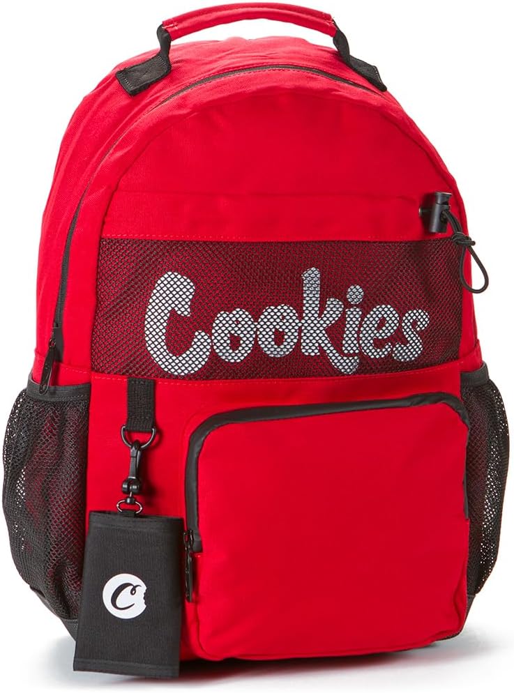 COOKIES Stasher Smell Proof Backpack – Large Odorless Travel Backpack for Men & Women, Carry-On Personal Item, Spacious Bag - Red