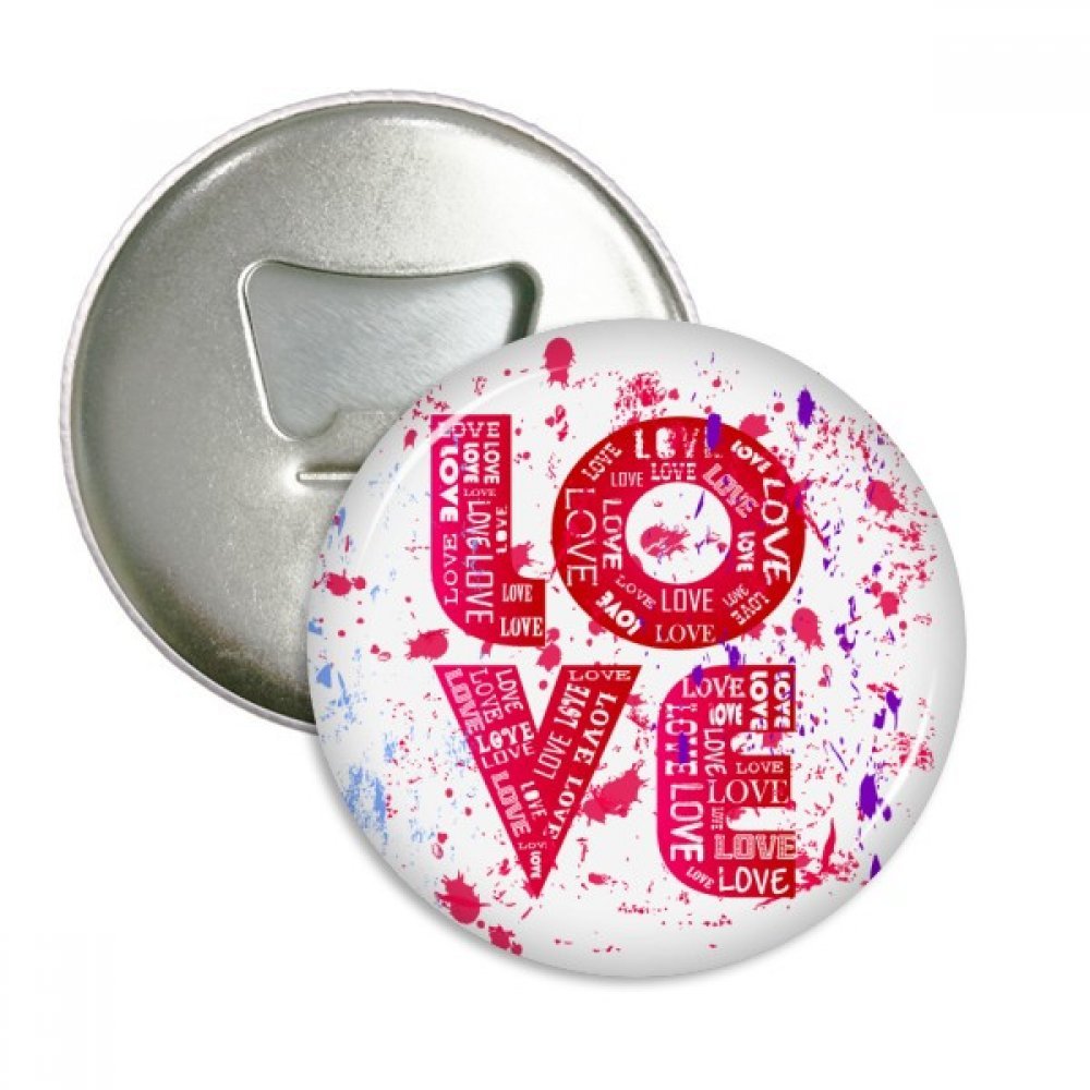 Décapsuleur bouteille ronde aimants réfrigérateur pins badge rose amour argent 3pcs