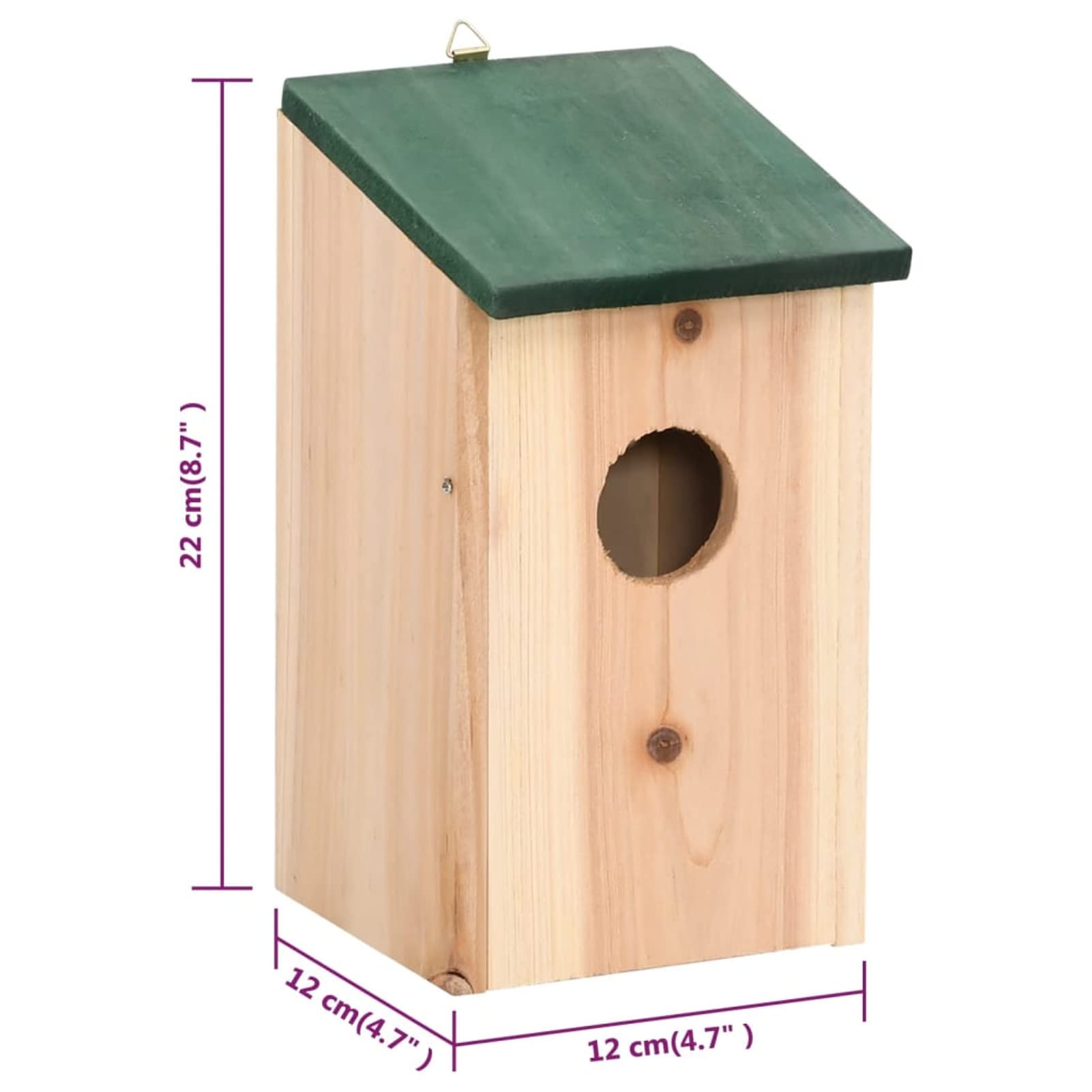 Brokky Casette per Gli Uccelli 8 pz in Legno 12x12x22 cm,Casetta per Uccelli - Nido Ideale per Uccelli Selvatici - Resistente alle Intemperie - Realizzata in Legno Massello 100% Naturale