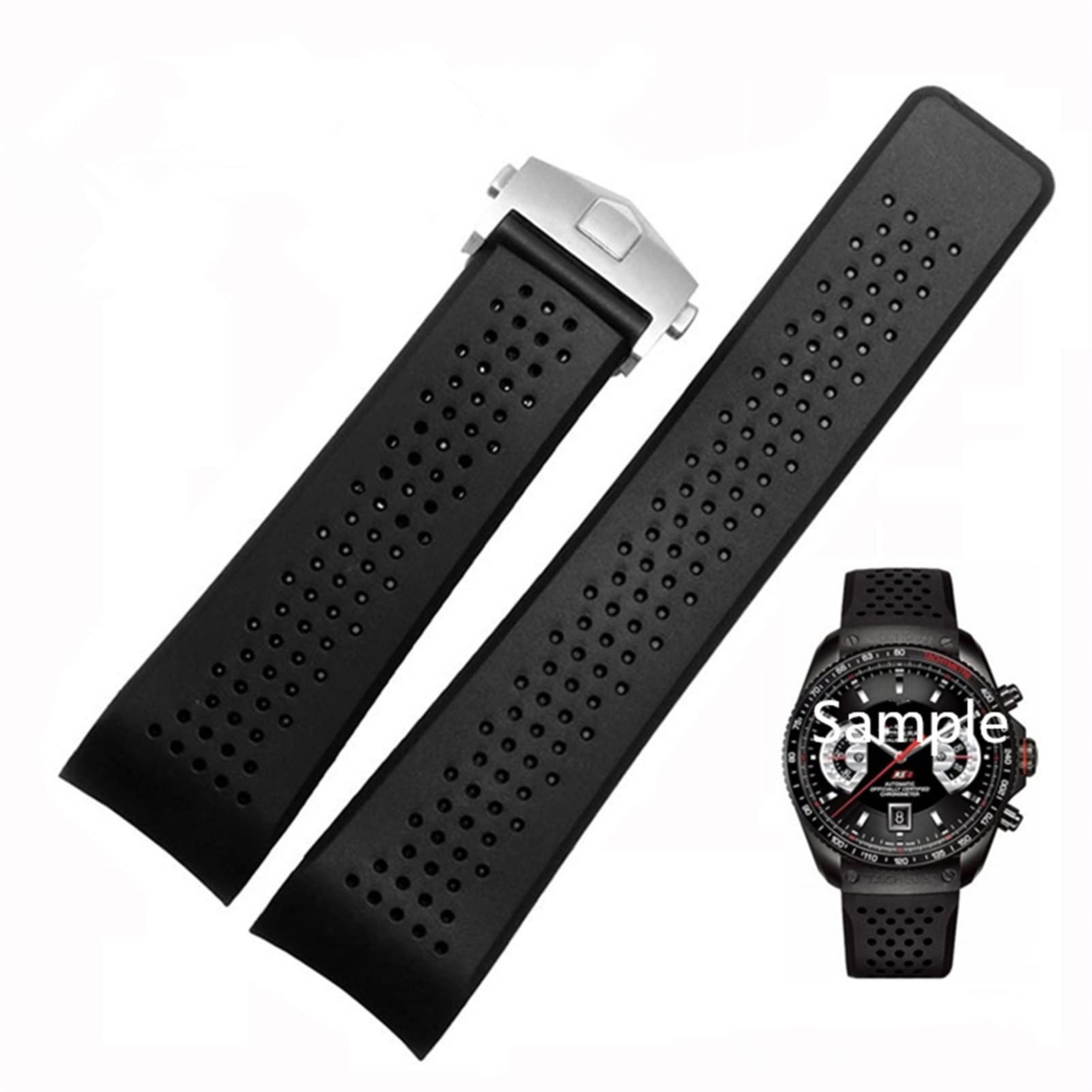 Beobachten Sie das Armband Ersatz für Tag Grand Carrera Aquaracer Gummi -Silikon -Armband Männer Armband Accessoires Uhren Band
