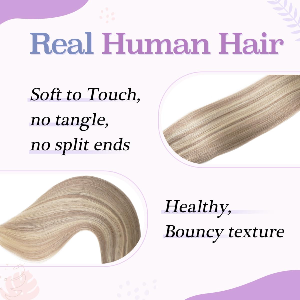 Sindra Human Hair Clip in Hair Extensions, Balayage #18P613 Ash Blonde Highlighted Bleach Blonde Clip in Hair Extensions Real Human Hair for Women, 18inch 120g 6Pcs Straight Natural Human Hair