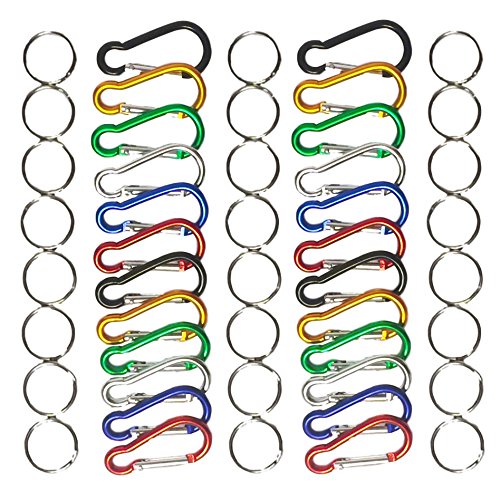 Talisman Gear 24 Pack Small Lightweight Aluminum Carabiner Clips Keychains, Backpacks, Kids, RV, Camping, Fishing, Travel, Home, Organization, Hobby