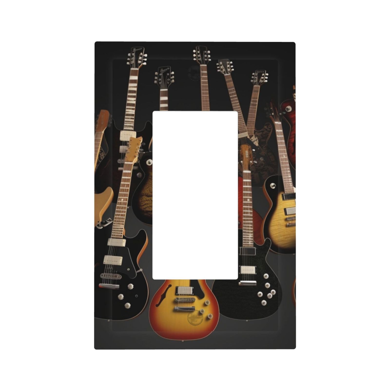 1-Gang Decorator Wall Plate Guitars Light Switch Cover Single Gang Receptacle Outlet Wall Plate Mid Size 5" x 3" Wallplate Unbreakable Polycarbonate Outlet Faceplates Covers