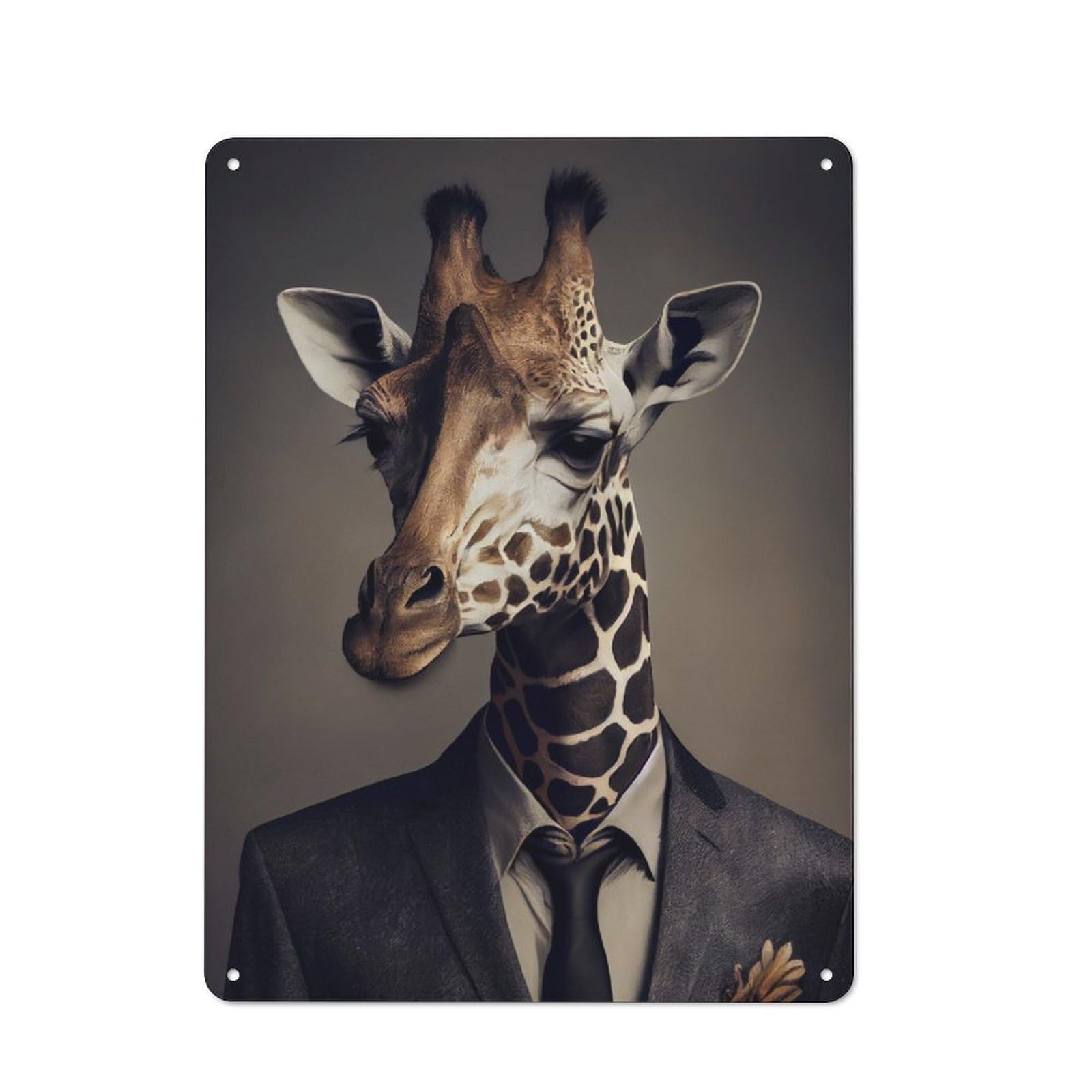 Junmoney Giraffe Suit Animal Tin Wall Plaque 40X30cm With For Guest Room Or Hallway, For Home Office, Studio And Craft Room Walls