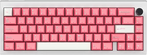 JOMKIZ Finalkey V65 R2 Custom Mechanical Gaming Keyboard, 66 Keys Hot Swappable Gaming Keyboard/Bluetooth 5.0 with Rotary Keyboard/Cherry Profile Double Shot Keycaps, for Mac/Win