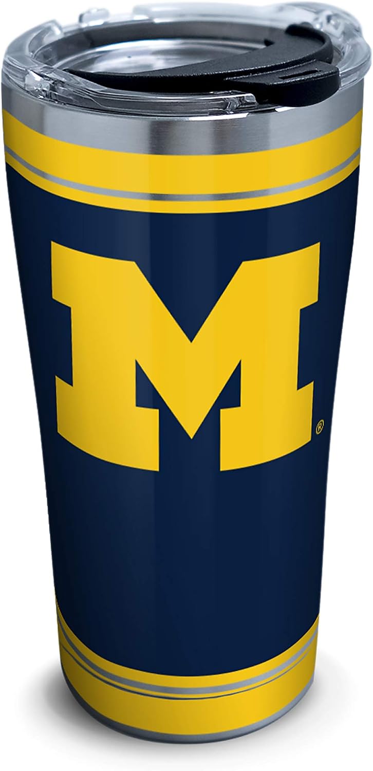 Tervis Triple Walled University of Michigan UM Wolverines Insulated Tumbler Cup Keeps Drinks Cold & Hot, 20oz - Stainless Steel, Campus
