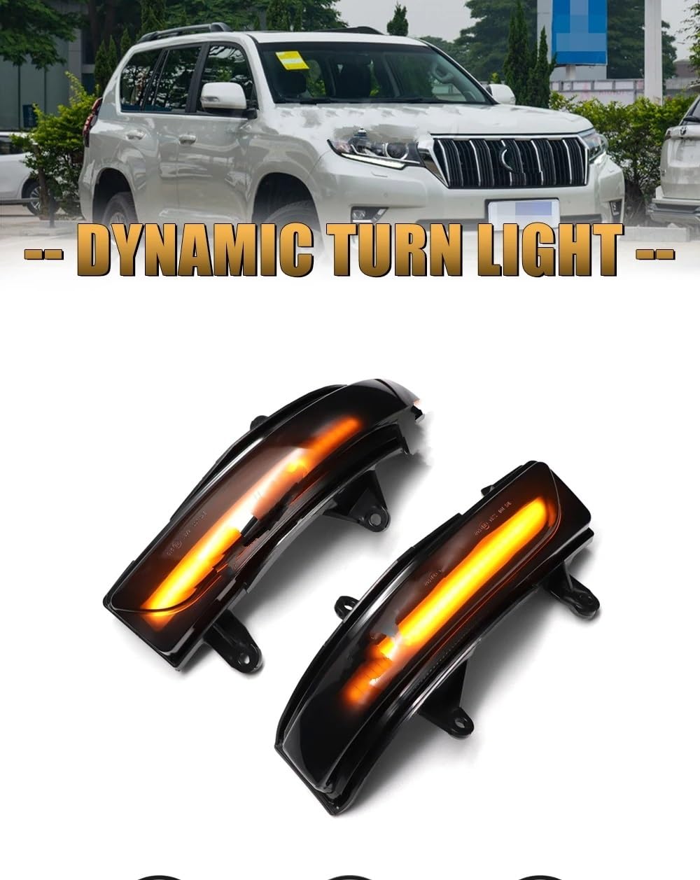 La Señal Giro Para Toyota para Land para Cruiser LC200 FJ200 para Prado FJ150 2010-2020 indicador de señal de giro secuencial intermitente LED lateral Intermitentes Dinámicas