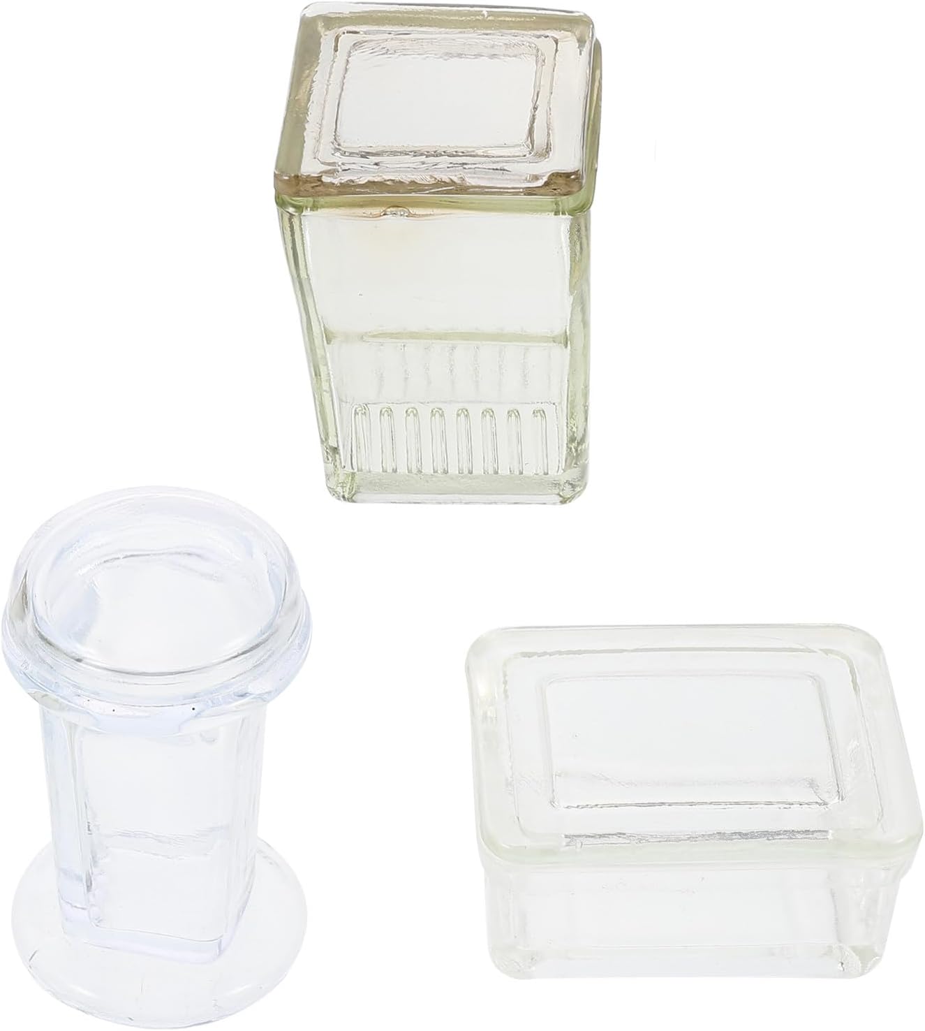 CHILDWEET 3 Sets Glass Staining Jars for Labs round Lid High-white Material Glass Staining Tanks Laboratory Glassware 5pcs 9pcs and 10pcs Sets