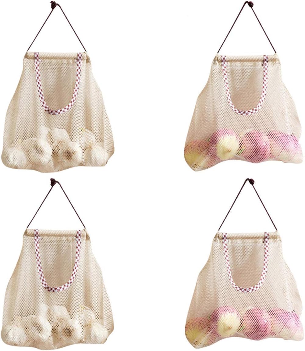 Onion Storage Bag, Hanging Vegetable Bags for Kitchen, Storage Mesh Bags for Onion, Garlic and Other Small Items
