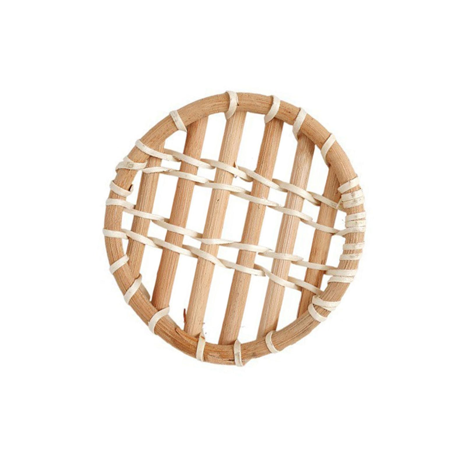 TQUXNGA Thickened Rattan Drink Coasters Heat Insulation Round Placemat for Desktop Insulating Mat Coffee Pad Handicraftsman Coffee Pad