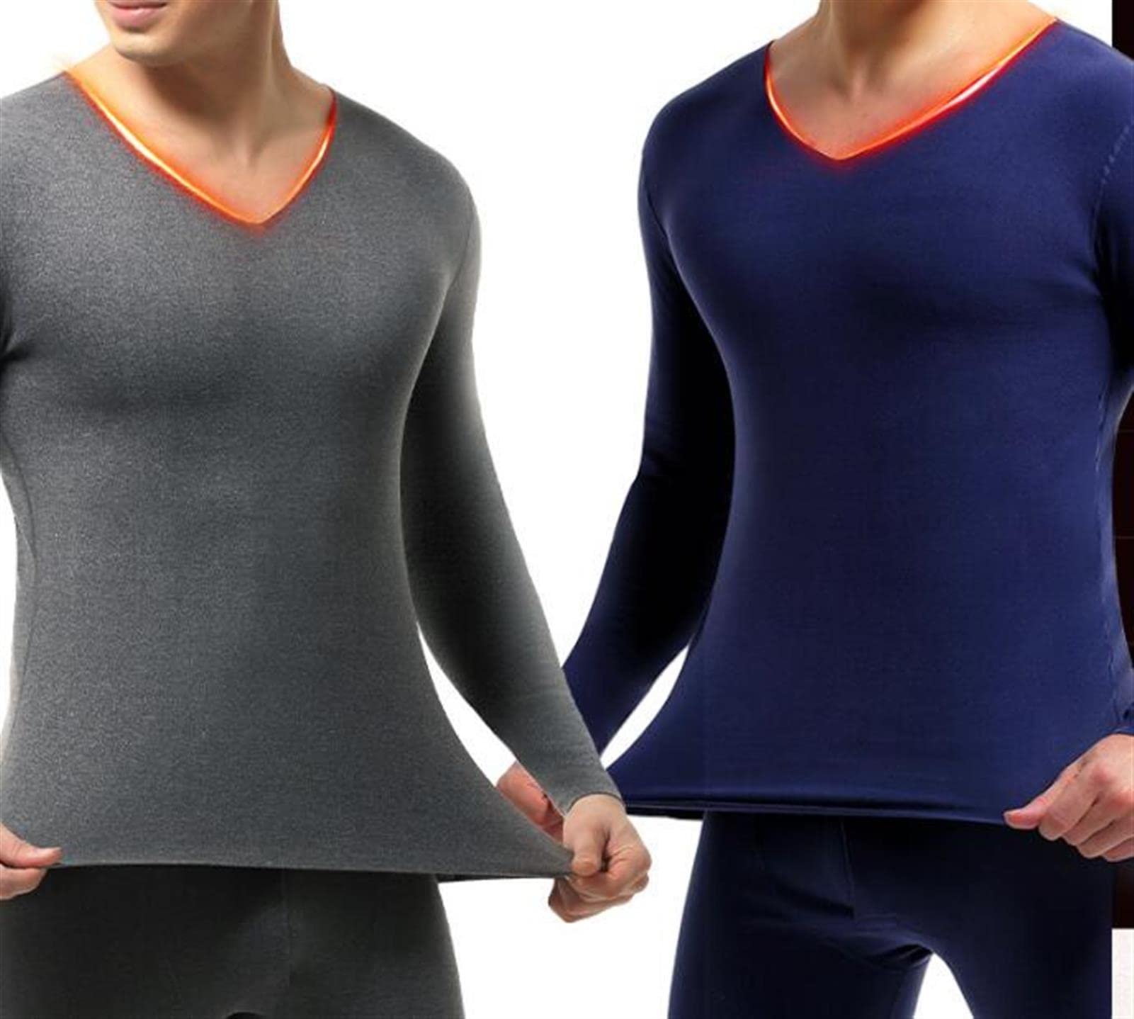 Intimo Termico da Uomo, Girocollo, Maniche Lunghe, Camicia Intima, Top Intimo per Autunno/Inverno (Camel 3X)