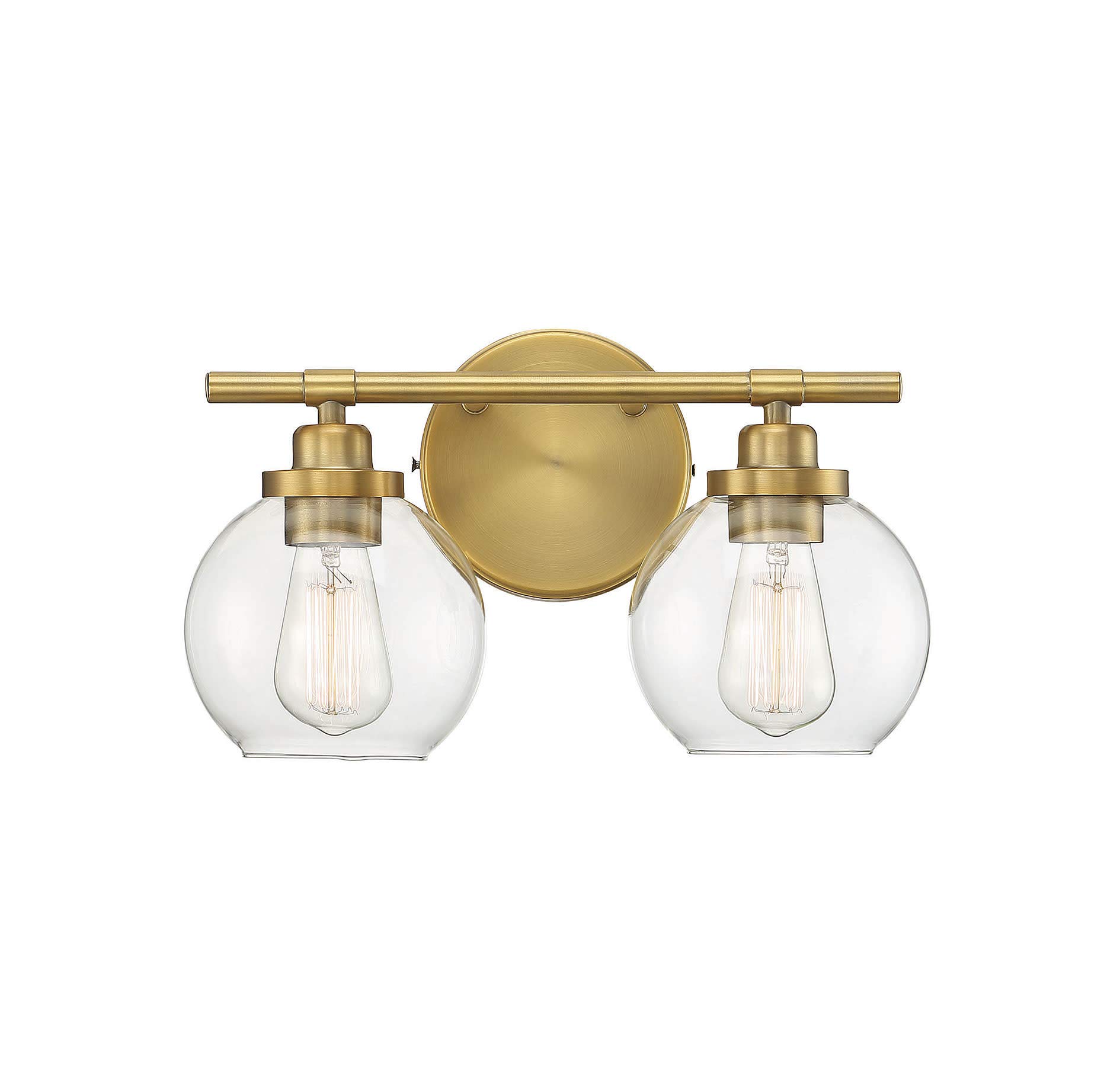 Savoy House 8-4050-2-322 Carson Warm Brass 2-Light Bathroom Vanity Light (14" W x 9" H)