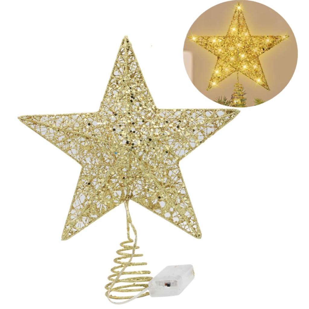 HELVAK Christmas Tree Star LED Sparkling Star Tree Ceiling Light Battery Powered Suitable for Christmas Tree Decoration Indoor and Outdoor Party Home Decoration