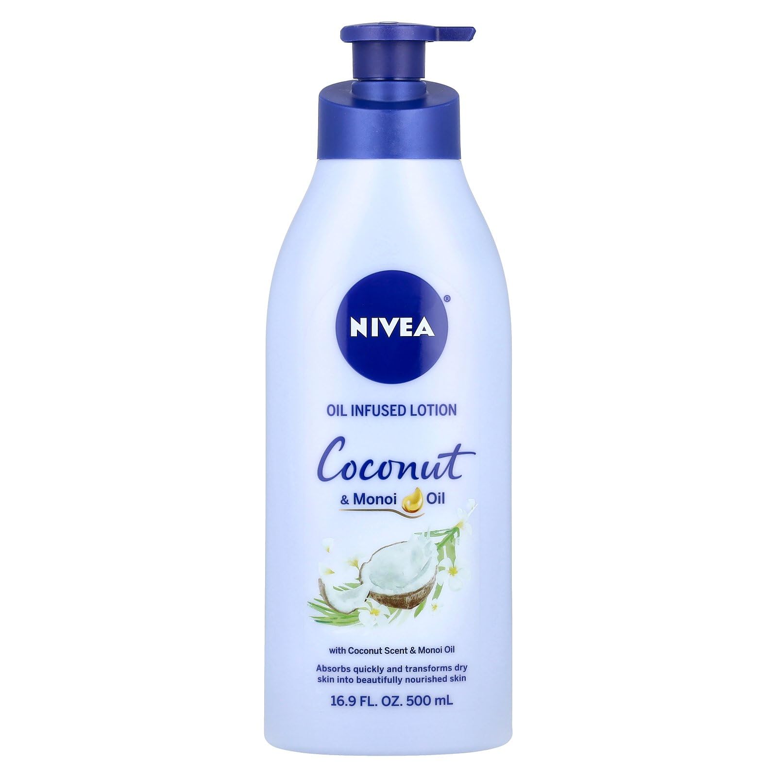 NIVEA Lotion Coconut & Monoi Oil Infused 16.9 Ounce (500ml) (Pack of 3)