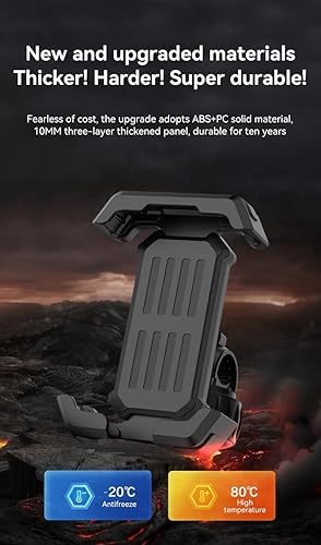 Miniatura 4 de One-Hand Operation Bike Phone Holder 360 Rotation Quick Release Holder for Motorcycle Scooter E-Bike Fits iPhone Samsung Google Pixel, Black