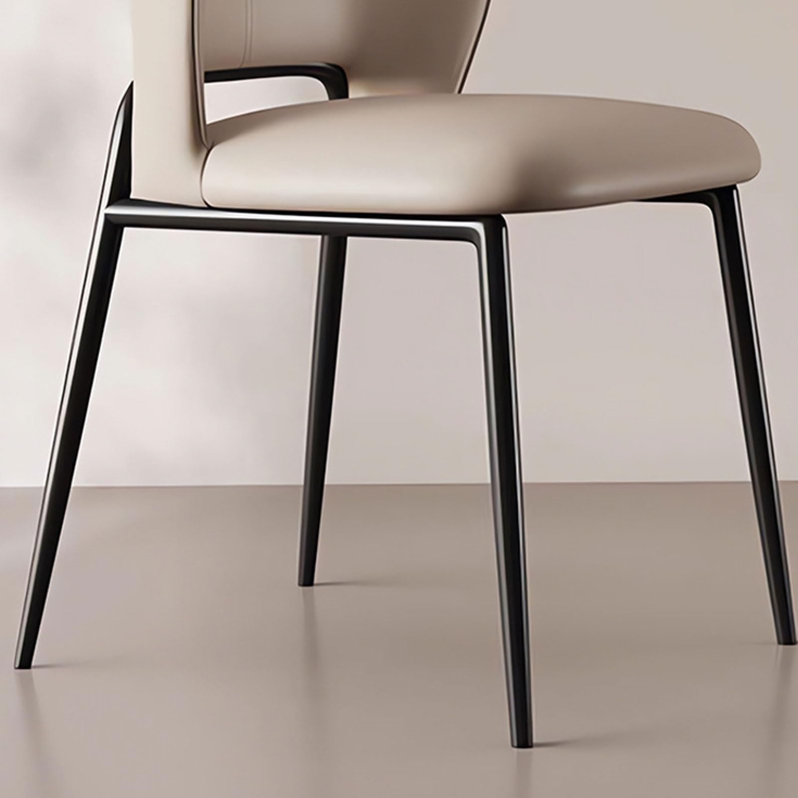 Eleganckie minimalistyczne krzesła do jadalni - tapicerowane oparcie i miękka wyściółka, idealne do kuchni i jadalni, lekki luksusowy styl (czarny)