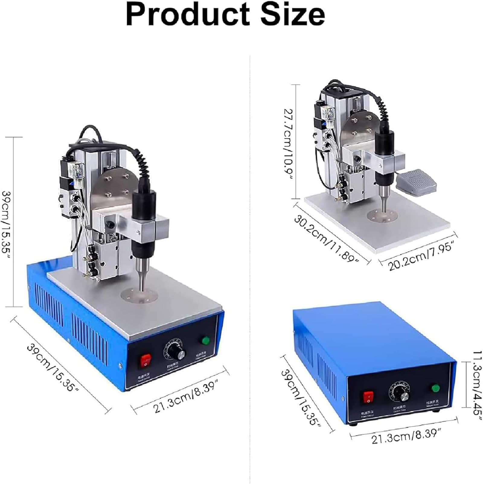 Saldatrice A Punti 9 Mm per Nylon, Saldatrice A Punti A Ultrasuoni, Saldatrice Portatile per Plastica con Pedale Elettronico, per Rivettatura E Saldatura A Punti di Tessuti Non Tessuti