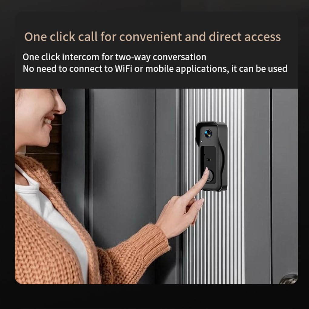 Timbre inalámbrico para el hogar con comunicación bidireccional, Resistente al Agua y con visión Nocturna, Timbre Inteligente con cámara y