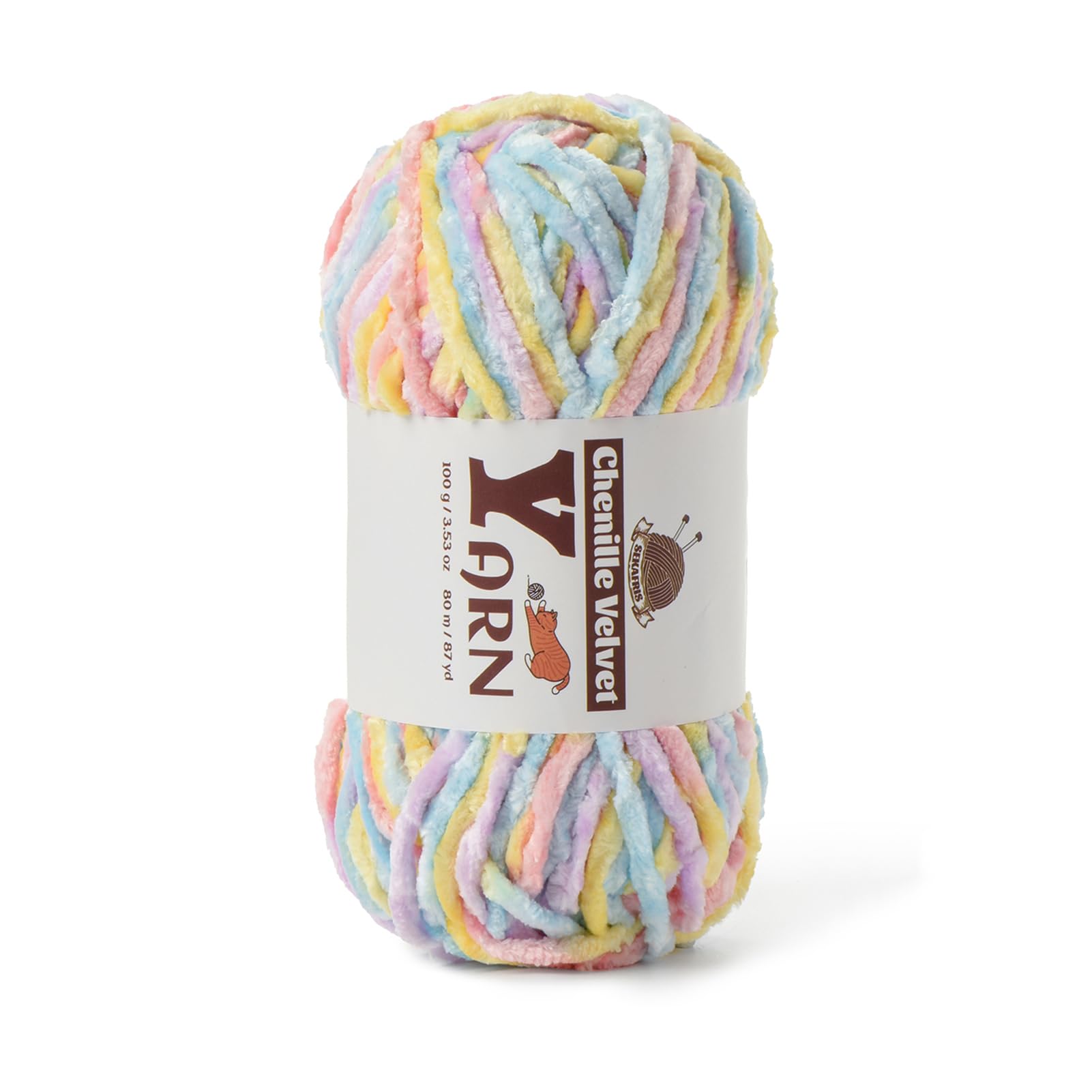 Chenille Crochet Macaron Yarn 1 Pack