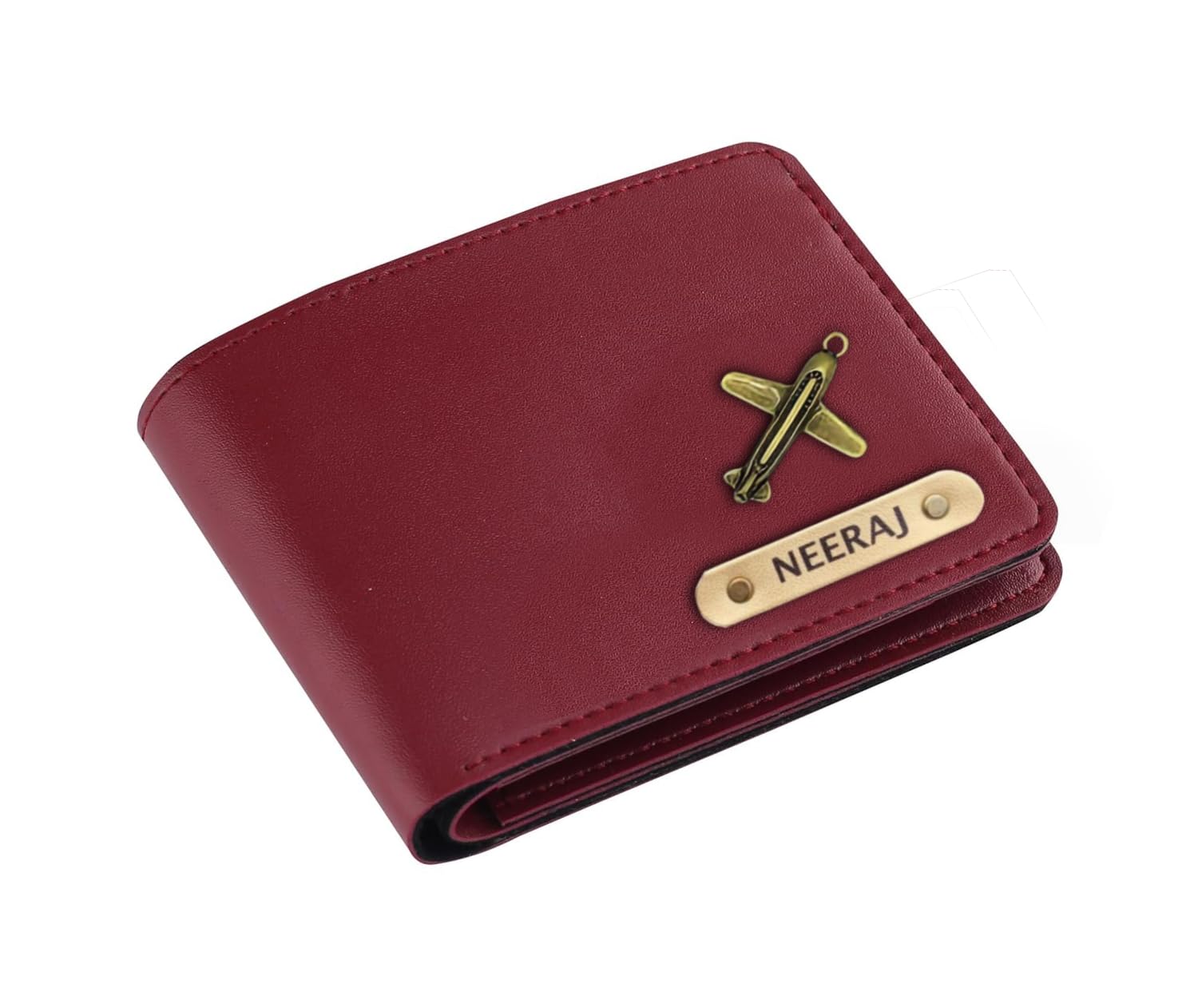 the unique gift studio Personalized Wallet for Men and Boys | Leather Customized Purse with Name & Charm | Unique Birthday/Anniversary Gift for Men - Red Wallet-picture-44