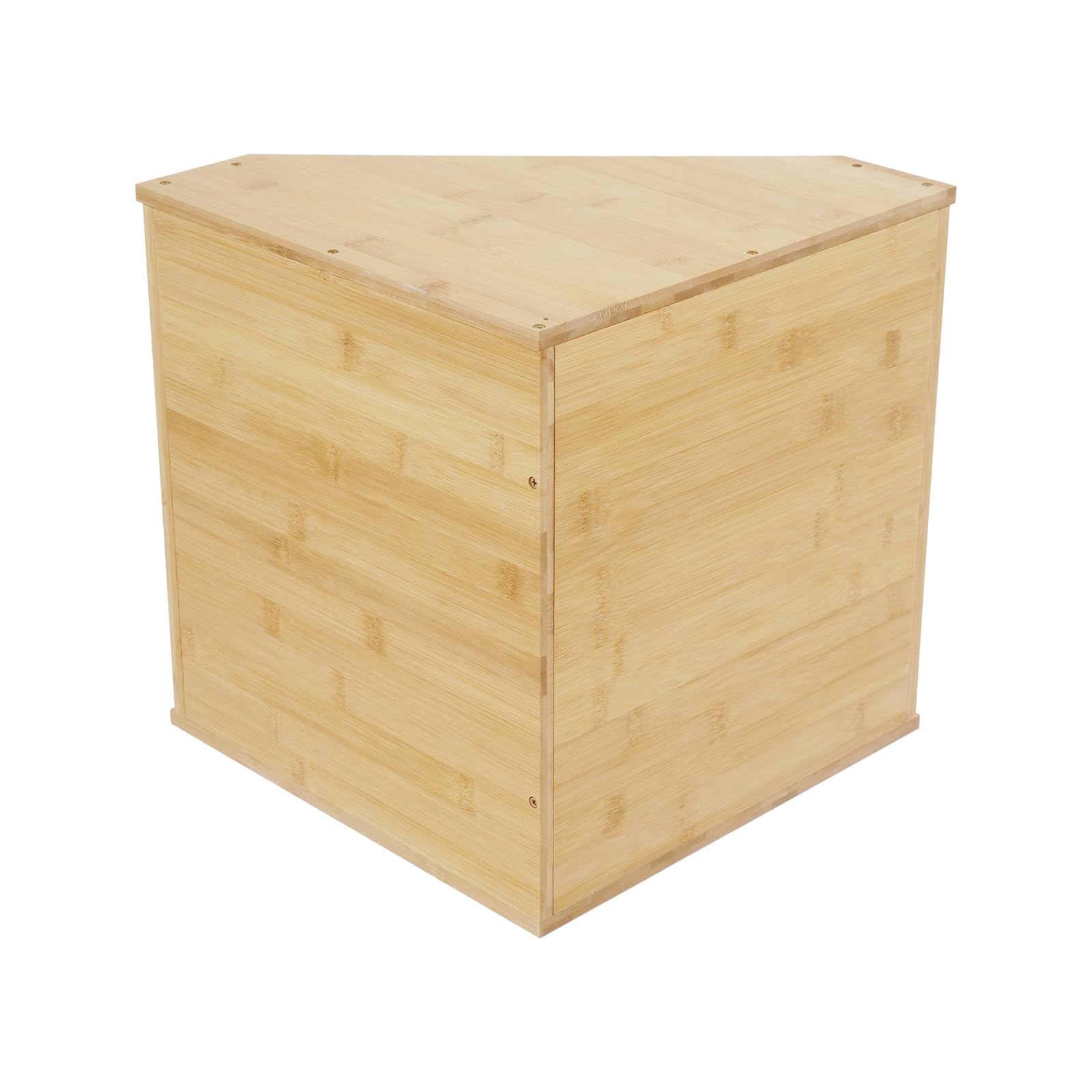 Dwuwarstwowy chlebak, trójkątny design, na blat kuchenny, bambusowy pojemnik na chleb z magnetycznymi drzwiami i okienkiem, wodoodporny i odporny na pleśń, na chleb, muffinki (kolor drewna)