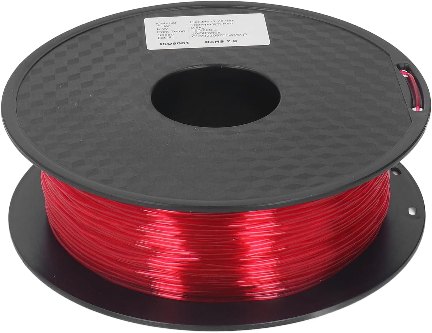 TPU Filament Clog Free Flexible Bundle for 3D Printer Consumables, High Permeability and Stable, 1.75mm 1KG, Suitable for DIY Enthusiasts (Transparent Red)