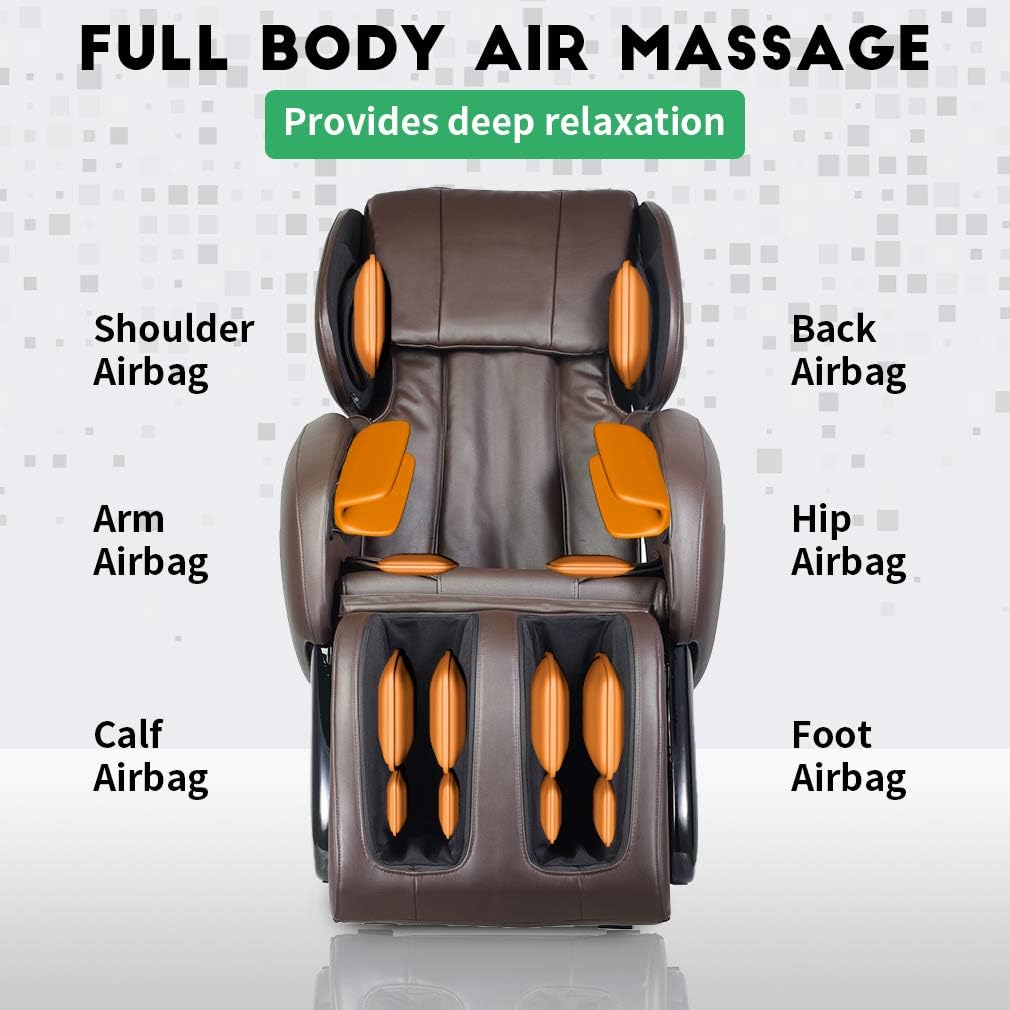 Massage Chair Zero Gravity Full Body Electric Shiatsu UL Approved Massage Chair Recliner with Foot Rollers Built-in Heat Therapy Air Massage System Stretch Vibrating Home Office PS4