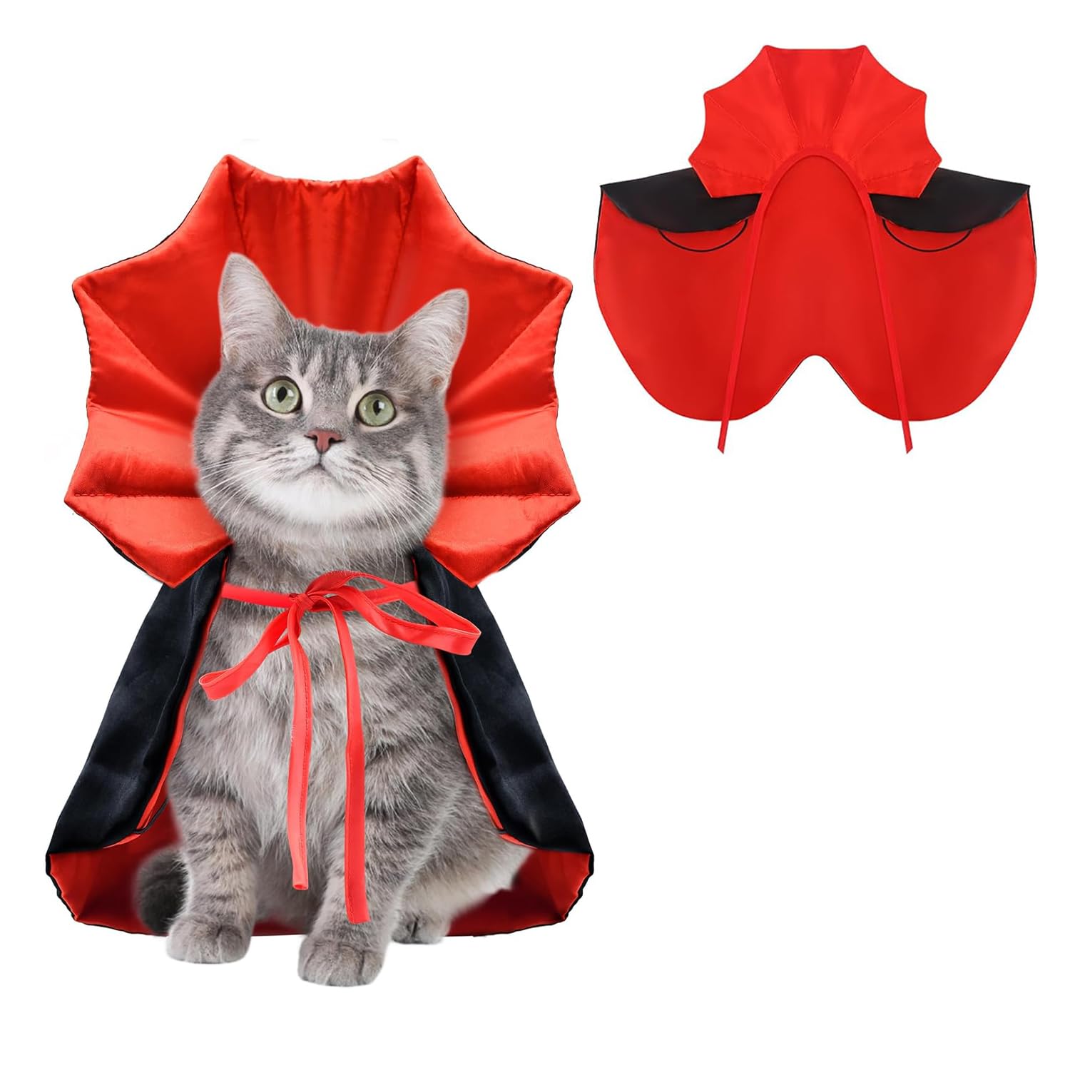 Pet Cape for Dogs and Cats Red and black Halloween Costumes for Dogs and Cats Dogs and Cats Outfits for Halloween Thanksgiving