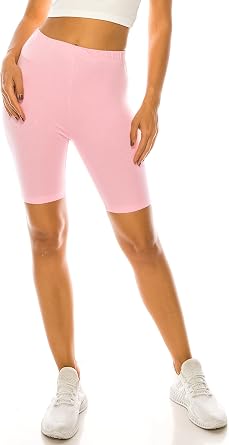 Eevee Womens Active Biker Shorts High Waist 7" Inseam Athletic Workout Gym Sports Yoga Running Casual Bike Pants
