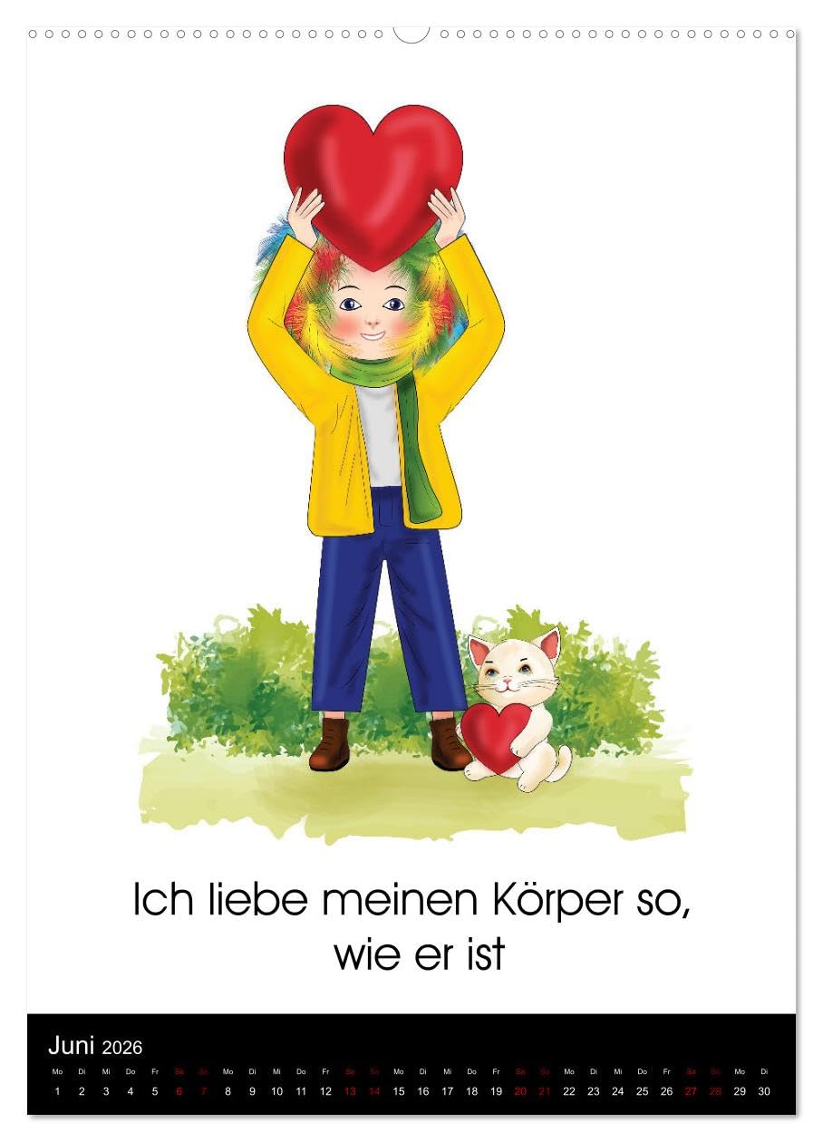 Ich bin einzigartig - Achtsame Affirmationen für besondere Kinder (hochwertiger Premium Wandkalender 2026 DIN A2 hoch), Kunstdruck in Hochglanz: ... und talentiert sie sind. (CALVENDO Menschen)