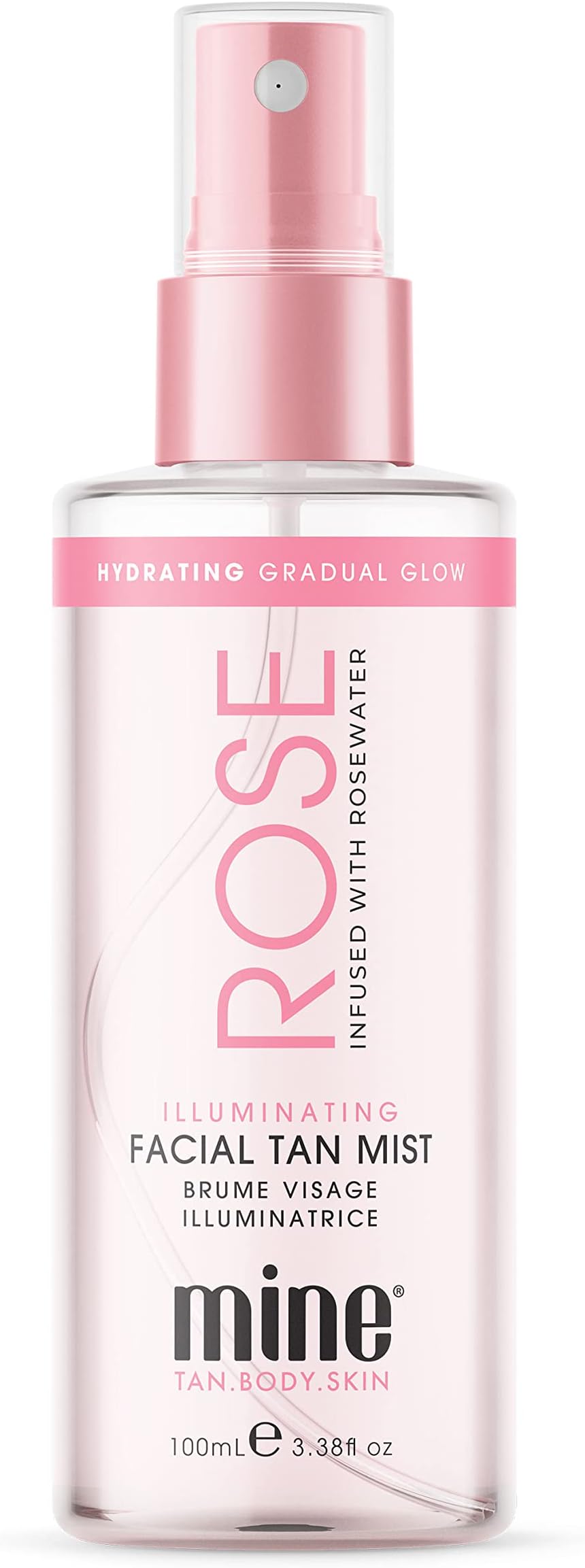 MINETAN BODY.SKIN Rose Illuminating Facial Tan Mist - Rose Water Infused Face Tanner For A Golden Luminous Facial Glow, 100ml