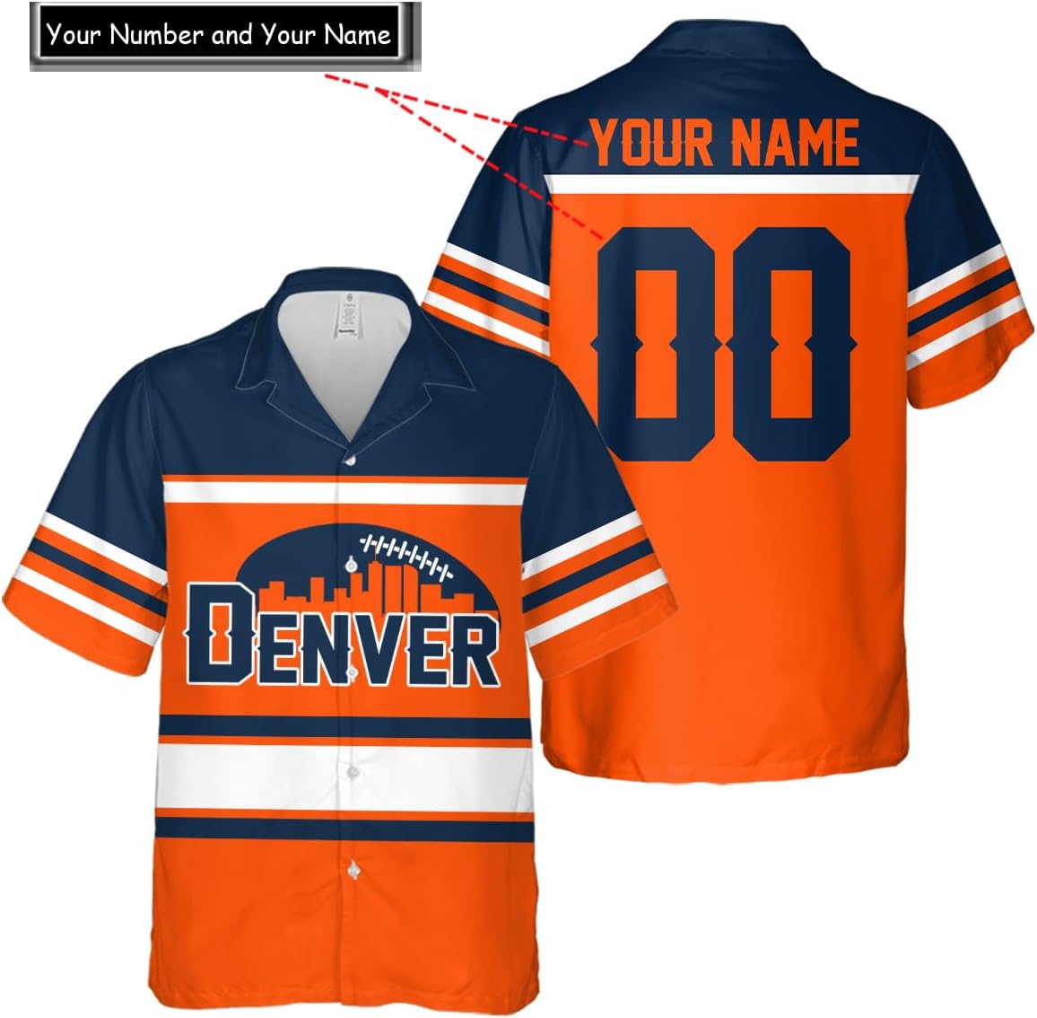 Discover Personalized Denver Football Team Broncos Hawaiian Shirts for Men, Gift for Fan