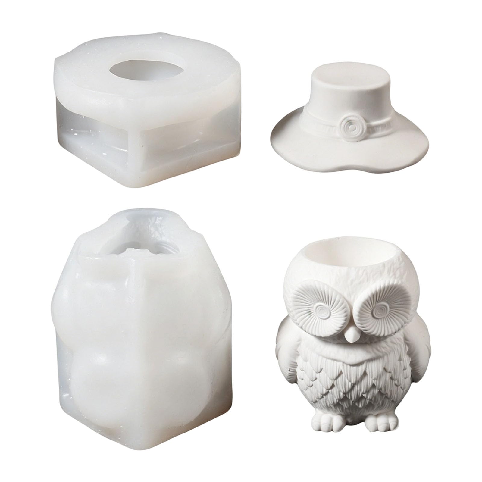 Xinsheinelry Owl for Casting and Decorative Arts Silicone Set Owl Silicone Set for Casting and Decorative Arts