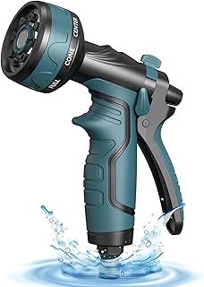 Hose Pipe Spray Gun,2023 Upgrade Garden Hose Spray Gun,8 Adjustable Watering Patterns Garden Hose Nozzles & Spray Guns, Hose Nozzle Suitable for Watering Plants/Washing Cars/Showering Pets (Lake Blue)