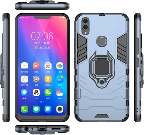 Miniatura 4 de LuluMain - Funda compatible con VIVO V9, VIVO V9 Youth, VIVO Y85, soporte de anillo de metal a prueba de golpes (funciona con soporte magnético para