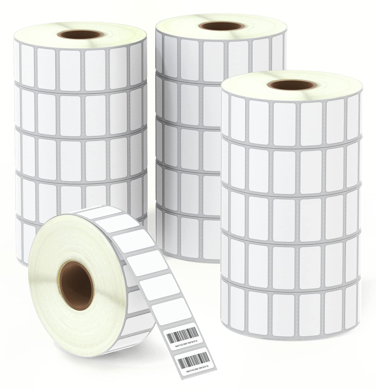 BETCKEY - 1" x 0.5" (25 mm x 13 mm) Small Labels Compatible with Zebra & More Label Printer,Premium Adhesive & Perforated [16 Rolls, 38880 Labels]