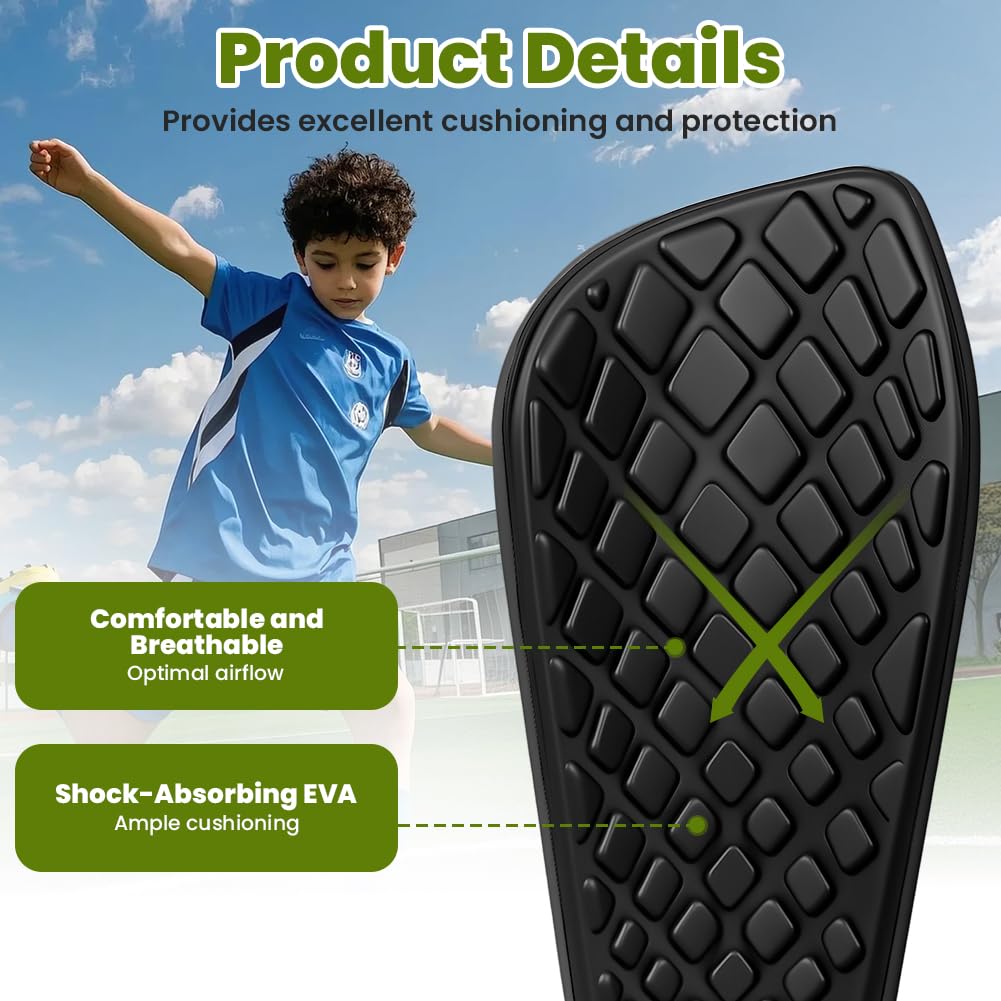 DiULi Espinilleras Futbol Niño, Espinilleras Pequeñas, Sujeta espinilleras de Fútbol, Medias y Calcetines con Bolsillo para Caneleiras Futbol Criança, Protección Total