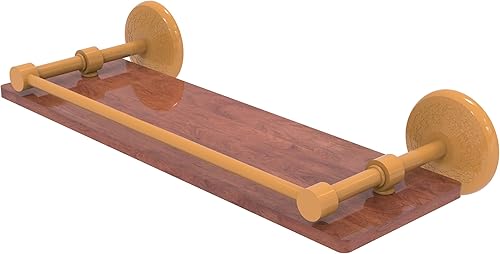 Miniatura 62 de Allied Brass RW-34/18 Retro Wave Collection - Estante de cristal de dos niveles de 18 pulgadas, gris mate Gris mate,Otoño Sparkle,Rojo (Fire Engine