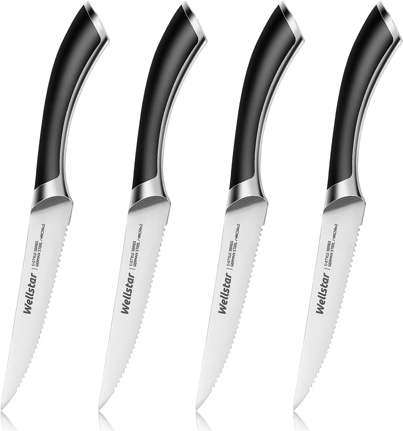 Steak Knives Set WELLSTAR Serrated Steak Knife Set Stainless Steel