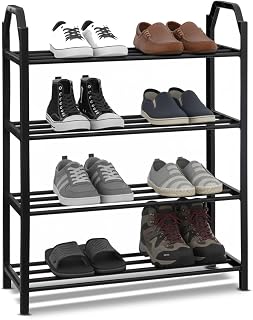 Wintem Schuhregal aus verstärktem Kunststoff mit 4 Ebenen, platzsparend für Haus und Eingang, einfach zu montieren und zu reinigen, ideal als schmales Schuhregal und Mehrzweck-Organizer