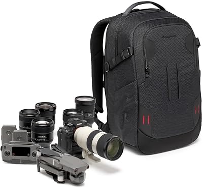 Manfrotto PRO Light Backloader M, Zaino Professionale per Fotocamere, Accesso Superiore e Posteriore, Doppio Attacco per Treppiede, Imbottito con Divisori Intercambiabili, Nero