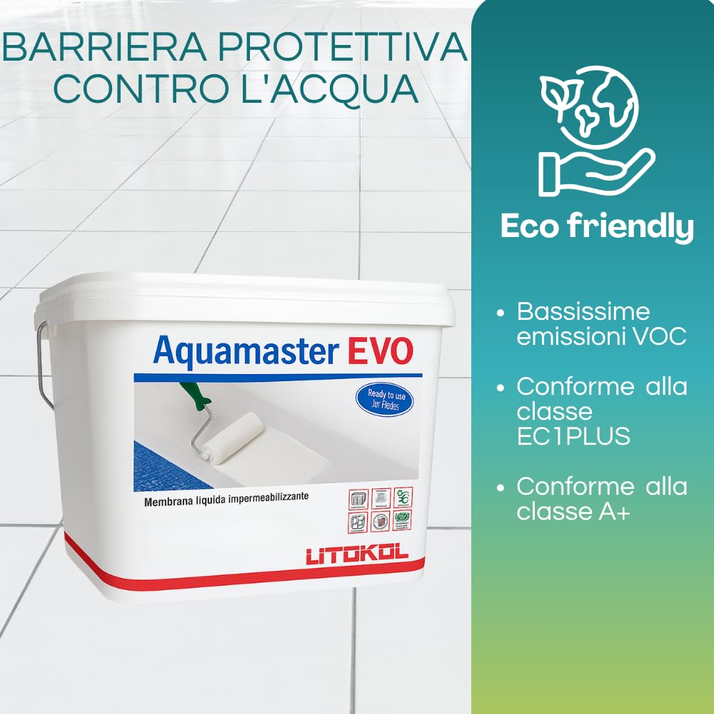Paluplus Membrana Impermeabile Liquida, Secchio da 5 Kg, Riparazione Perdite Interni ed Esterni, Asciugatura Rapida, Basse Emissioni VOC, Applicazione Multi-Superficie -005F
