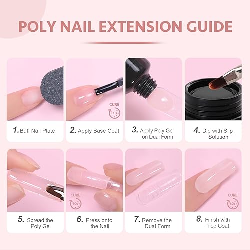 Miniatura 18 de GAOY Polygel, gel de extensión de uñas de 2.12 oz, gel constructor blanco para mejorar las uñas para principiantes y profesionales de arte de uñas