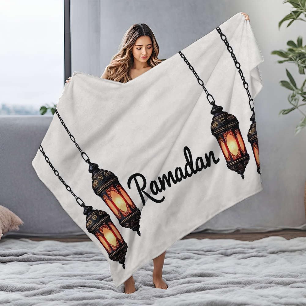 Couverture Ramadan en flanelle blanche pour lit King Size 150x200cm