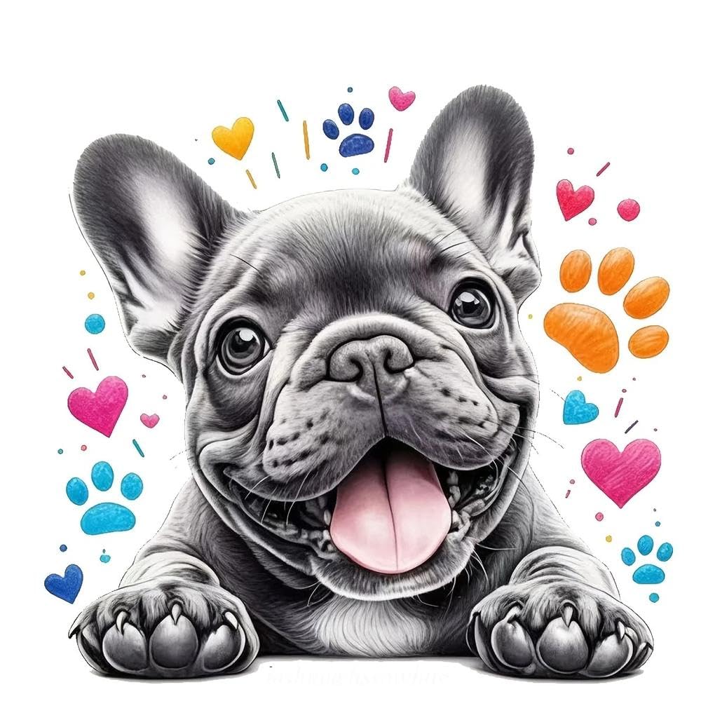 1PC Bulldog Waterproof Vinyl Sticker for Car Laptop Water Bottle Decor