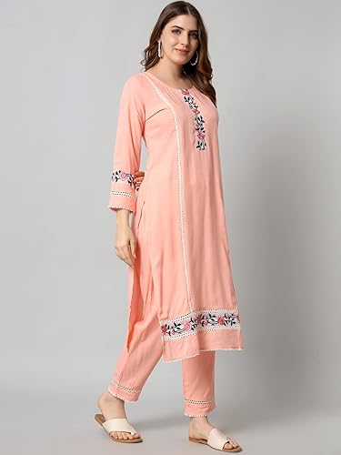 Vista 2 de Chandrakala Kurti Pant Set for Women, (K222-P)
